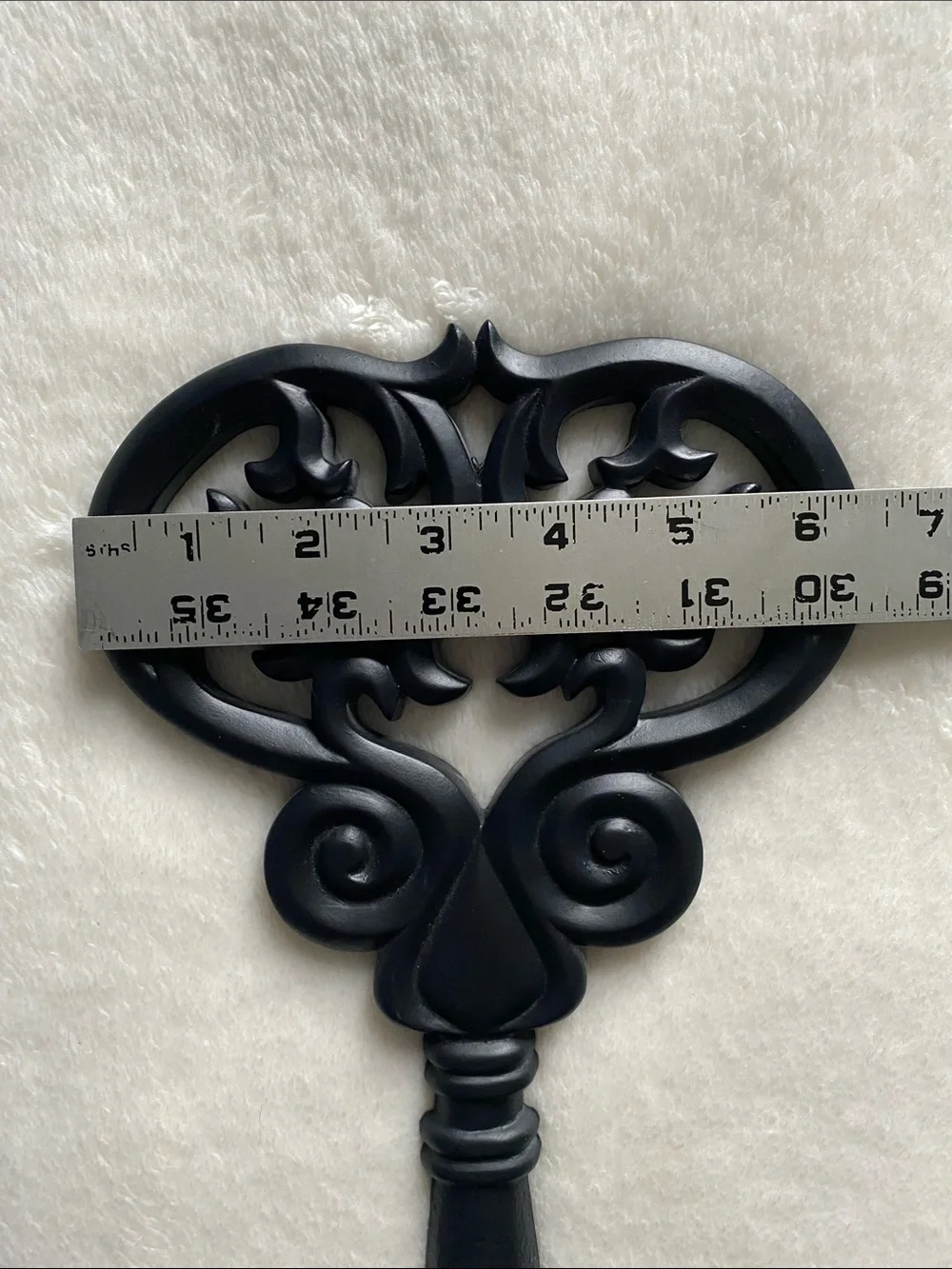 Key Wall Hanging Wood Art Black Ornate Decor